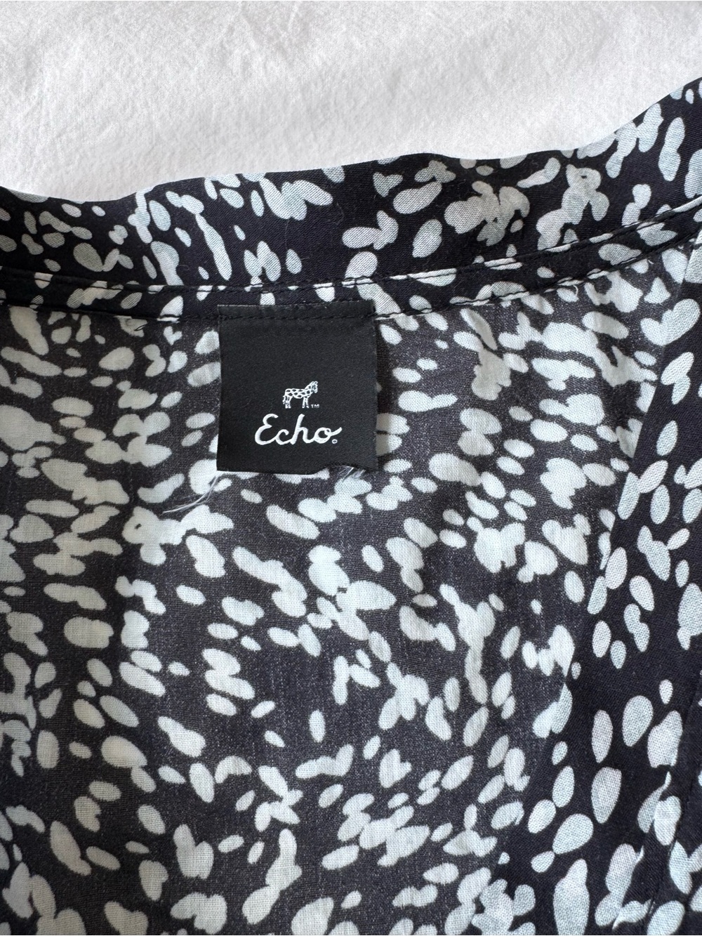 Echo Black & White Abstract Swim Coverup